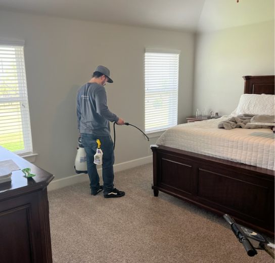 carpet cleaning technician at work